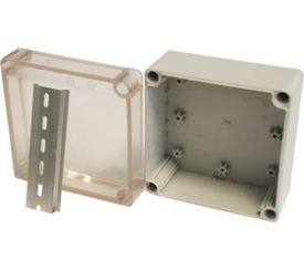 DN13T  IP66 ABS 125x125x100 Plastic Enclosure with Solid transparent lid